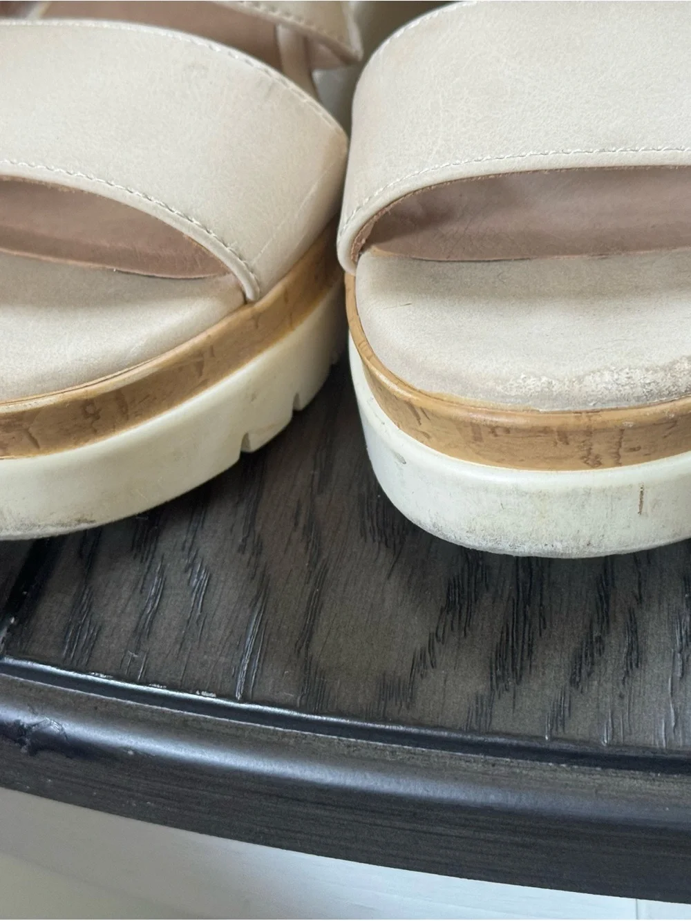 SOUL Naturalizer Cream Crisscross Wedge Sandals